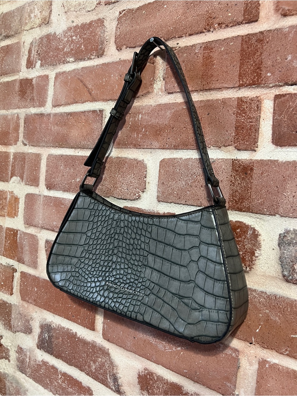 French Connection Croc-Embossed Shoulder Bag - Picture 2 of 9